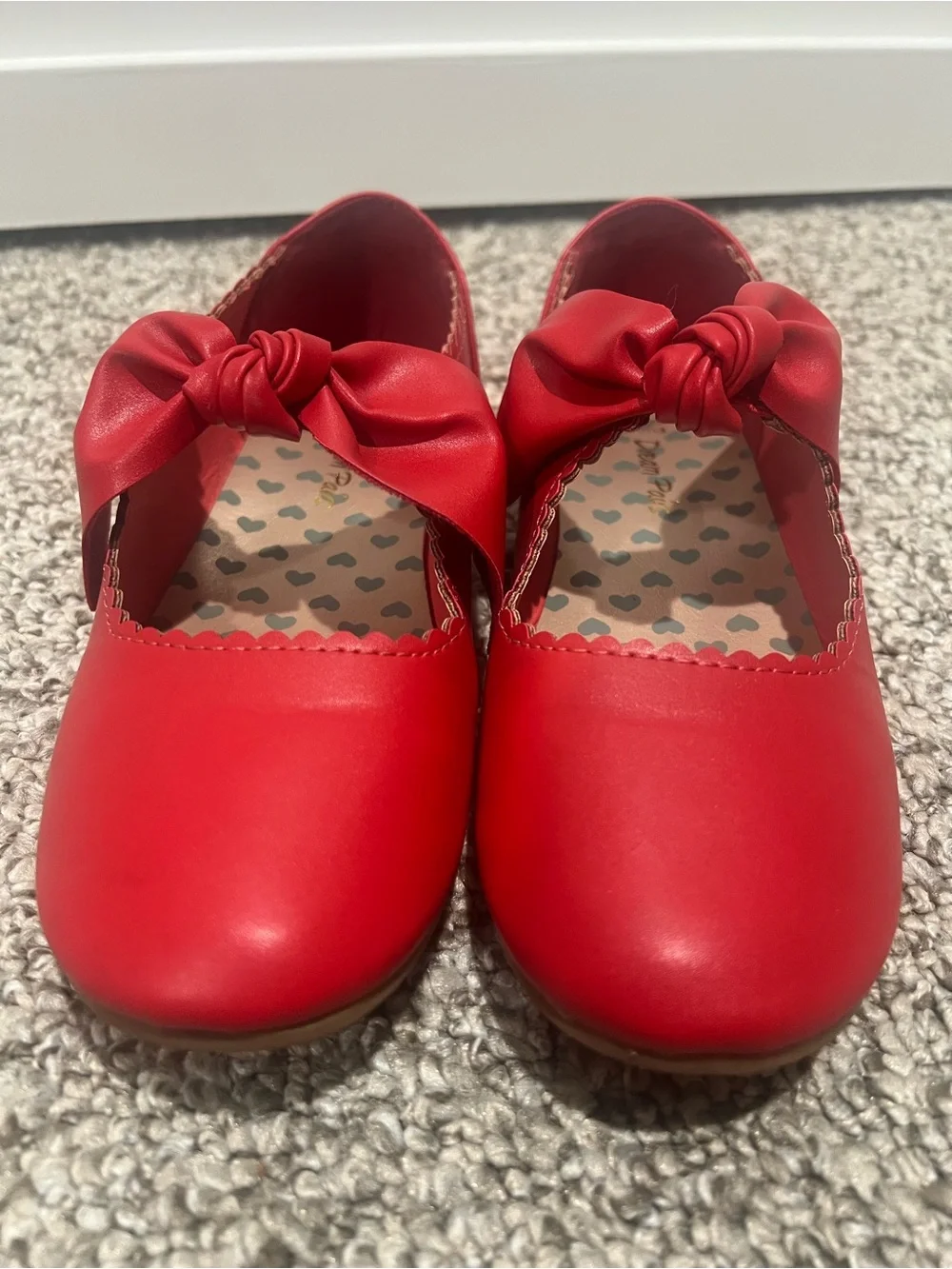 Dream Pairs Girls Red Mary Jane Bow Flats Size 2 Ballet Dress Shoes